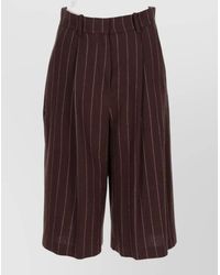 Alysi - Virgin Wool Striped Wide-Leg Trousers - Lyst