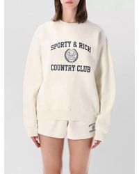 Sporty & Rich - Cotton Oversized Logo-Print Crewneck Sweatshirt - Lyst