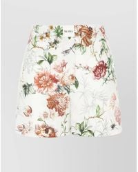 The Attico - Floral-Print Cotton Knee-Length Shorts - Lyst