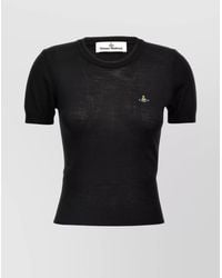 Vivienne Westwood - Wool Silk Fine-Knit Short-Sleeve Crew-Neck T-Shirt - Lyst