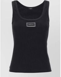 Versace - Ribbed Sleeveless Top - Lyst