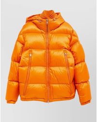 Moncler - Hooded Quilted Jacket Side Zip Pockets - Lyst