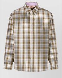 Marni - Checked-Pattern Long-Sleeve Shirt - Lyst