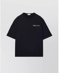 McQueen - Oversized Cotton Logo-Print T-Shirt - Lyst