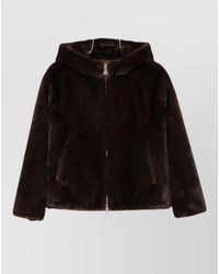 ERMANNO FIRENZE - Faux Fur Hooded Mid Length Jacket - Lyst