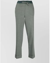 P.A.R.O.S.H. - Virgin Wool Fine-Check Tapered Cropped Trousers - Lyst
