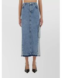 Moschino - Denim High-Rise Maxi Skirt - Lyst