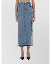 Moschino - Denim High-Rise Maxi Skirt - Lyst