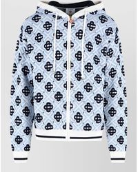 CASABLANCA - Wool Hooded Sweatshirt Drawstring Hood Ribbed Trims - Lyst
