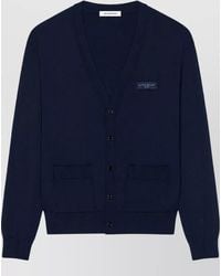 Givenchy - Wool Ribbed V-Neck Cardigan - Lyst