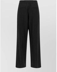 Brunello Cucinelli - Sequin Pinstripe Wide Leg Wool Cashmere Pants - Lyst