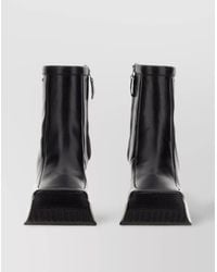 Raf Simons - Leather Square-Toe Ankle Boots - Lyst