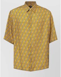 Fendi - Silk Printed Short-Sleeve Shirt - Lyst