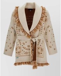 Alanui - Belted Shawl Collar Nylon Silk Cardigan - Lyst