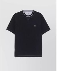 Brunello Cucinelli - Cotton Logo-Embroidered Crew-Neck T-Shirt - Lyst