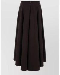 Agnona - Stretch Poplin Midi Flared Skirt - Lyst