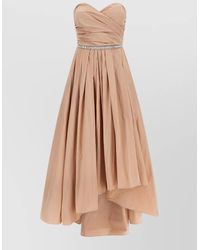 Pinko - Polyester Off-Shoulder Sleeveless Draped Asymmetric Maxi Dress - Lyst