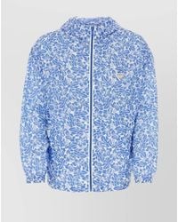 Prada - Hooded Floral Nylon Windbreaker - Lyst