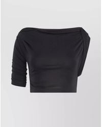 Jacquemus - Draped Ruched Asymmetric Cropped Top - Lyst