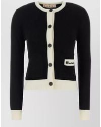 Marni - Wool Blend Cardigan Contrast Trim Pockets - Lyst