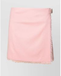 Burberry - Wool Wrap Mini Pleated Skirt - Lyst