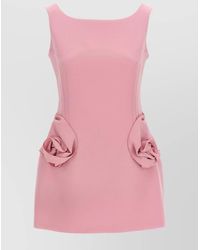 Magda Butrym - '04' Sleeveless Fitted Silhouette Scoop Neckline Dress With Floral Embellishments - Lyst