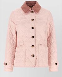 Burberry - Fernleigh Quilted Jacket Corduroy Collar Pockets - Lyst