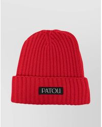 Patou - Ribbed Knit Turn-Up Brim Hat - Lyst