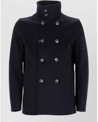 Herno - Double Breasted Peacoat - Lyst