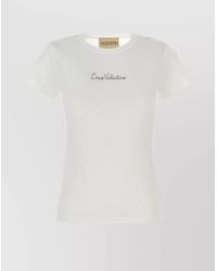 Valentino Garavani - Cotton Crew Neck T-Shirt With Short Sleeves - Lyst