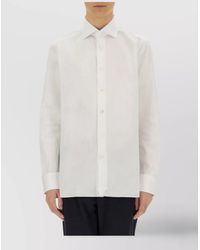 ZEGNA - Collar Long Sleeves Cotton Shirt With Buttons - Lyst