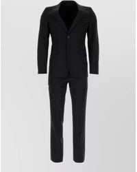 Prada - Tailored Wool Blend Suit With Notched Lapel - Lyst