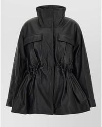 Rohe - Leather Jacket High Collar Elasticated Waist - Lyst