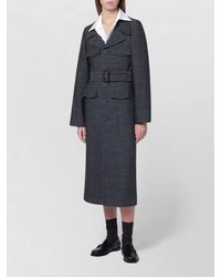NAMACHEKO - Long Coat Belted Waist Back Vent - Lyst