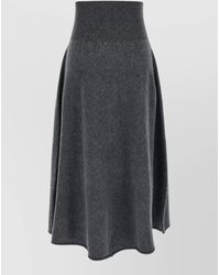Extreme Cashmere - Cashmere Ribbed High-Rise Flared Midi Skirt - Lyst