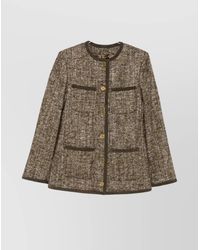 Golden Goose - Wool Tweed Crew Neck Jacket - Lyst