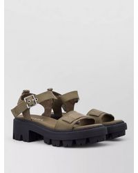 Prada - Platform Sandals Ankle Strap Canvas Upper - Lyst