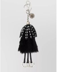 Prada - Calf Hair And Leather Keyring With Fur Detailing - Lyst