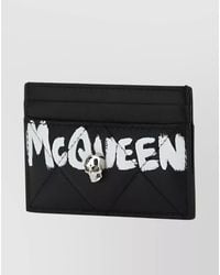 McQueen - Leather Quilted Logo-Print Card Holder - Lyst