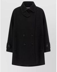 Alberto Biani - Virgin Wool Double-Breasted Oversized Coat - Lyst