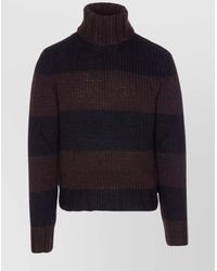 Dolce & Gabbana - Chunky-Knit Striped Wool-Blend Turtleneck Sweater - Lyst
