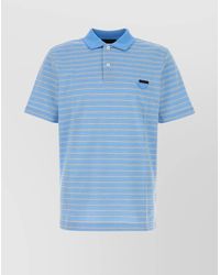 Prada - Striped Polo Sweater - Lyst