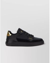 Balmain - Calfskin Logo Embossed Sneakers - Lyst