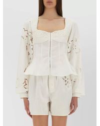Marine Serre - Cotton Fitted Blouse - Lyst