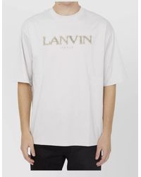Lanvin - Cotton Oversized Logo-Embroidered T-Shirt - Lyst