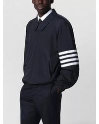 Thom Browne - Jacket Elastic Cuffs Front Pockets Striped Sleeves - Lyst