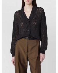 Roberto Collina - V Neck Cotton Blend Knit Cardigan - Lyst