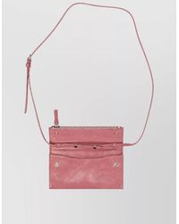 Miu Miu - Shine Leather Wallet Cardholder Adjustable Strap - Lyst