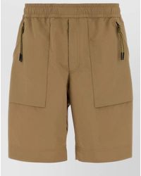 Moncler - Tailored Polyester Bermuda Shorts Front Back Pockets - Lyst