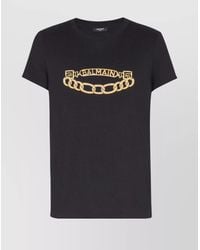 Balmain - Logo Print Cotton Short Sleeve T-Shirt - Lyst